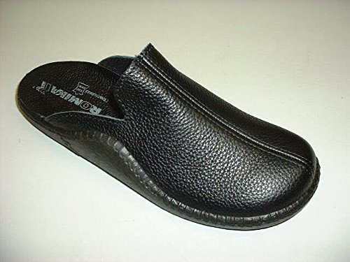 Romika Mens Hausschuhe, Pantoletten, Schwarz, 220054-1, Gr 46