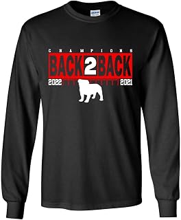 Mens Georgia Team Color Georgia 2022 Football Back to Back Champ Standing Dawg Yardline Championship Collection TShirt