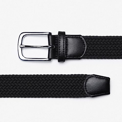 Mens Braided Stretch Belt 1.38" Wide Mixed Color Woven Elastic Golf Belts for Men Casual Jeans Belt2