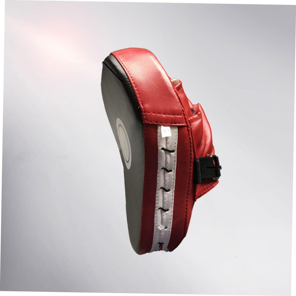 Arc Shaped Boxing Hand Mitts for Training PU Material Five Fingers Boxing for Thai & Taekwondo Red Black