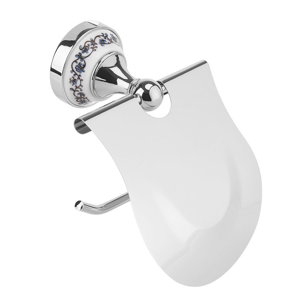 Asixx Vintage Toilet Roll Storage Holder 1PC Polis Bathroom Toilet Roll Paper Holder Rack Wall Mounted Tissue Cover Sier (Chrome)