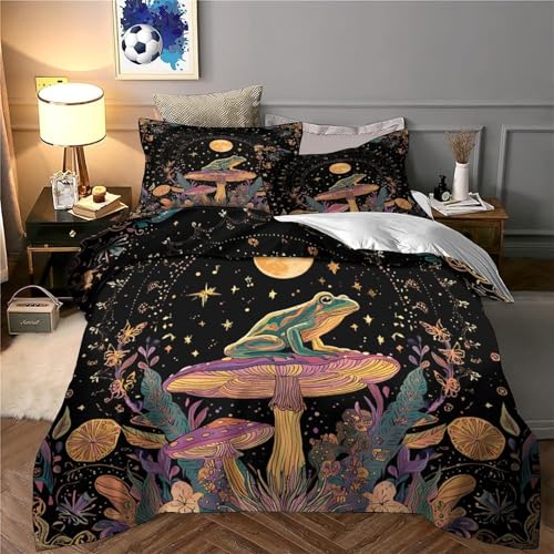 Parure de lit grenouille forêt housse de couette 200x200cm douce - 6