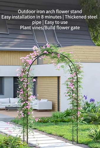 Arche de jardin en métal blanc avec base robuste pour mariage