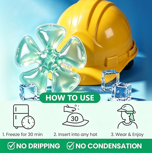 Image of 2 PCS Ice Pack for Hard Hat, Reusable Cooling Gel Ice Packs for Hats, Helmet Ice Packs Cool Down Cold Pack