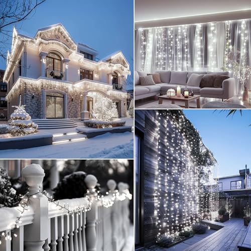 Image of Brightown Battery Operated Christmas Lights 2 Pack 18 Feet 50 LED Clear Mini String Lights with 8 Modes Waterproof Tree Lights for Xmas Outdoor Indoor Holiday Party Garden Decor, Pure White