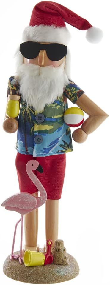 Kurt S. Adler Wooden Beach Santa Nutcracker, 15.5-Inch, Multi-Colored