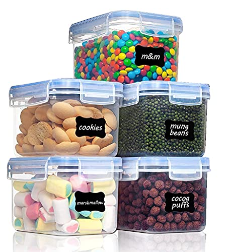 Image of Diablos Airtight Kitchen Storage Containers set of 5-500ml, Plastic Fridge Storage container with Lock & Seal Lid, Blue