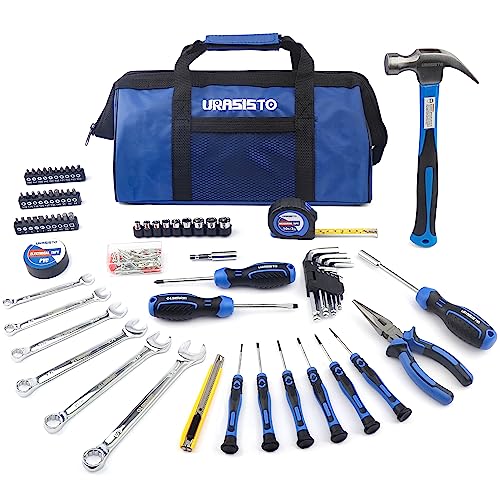 URASISTO 146-Piece Automotive and Household Tool Set, Steel DIY Home Repair Kit, Perfect for Car Enthusiasts with 14-Inch Tool Bag