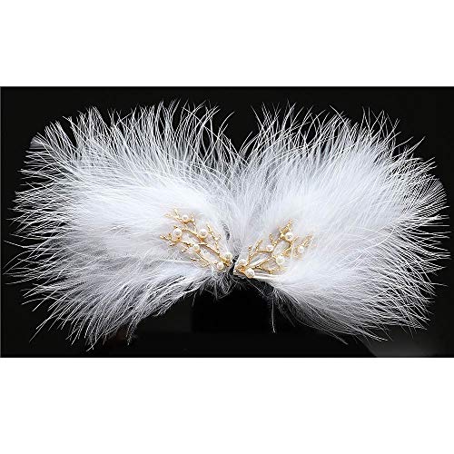 Women’s Pearl Hair Barrettes Minimalist Feather Hair Clips Girls Hair Pins -2Pcs Tree branch Gold Metal Hair Clip Daily Decorative Hair Accessories