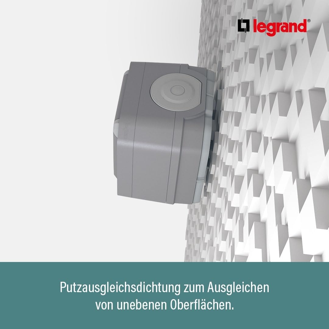Legrand Plexo Plaque d'Encastrement 2 Postes Horizontal ou Vertical Gris 069683L