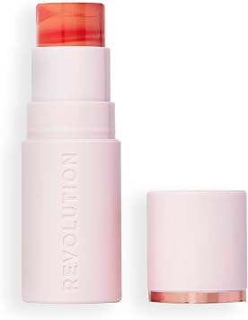Revolution, Skin Silk Marble Blush Stick, Buildable Colour for Cheek, Eye, Lip, Cream-to-Powder Formula, Vegan & Cruelty-Free, Sunkissed Apricot, 4.5g