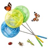 Rapsrk 3PCS Kids Telescopic Butterfly Fishing Nets for Kids Catching Insect Net Outdoor Tools for Catching Bugs Fish Insect Ladybird, Extendable 34 Inches and Anti Slip Grip