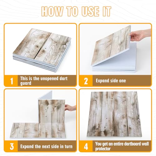 image for Hahafelt Felt Wood Grain Dart Board Wall Protectors Square Dart Board 