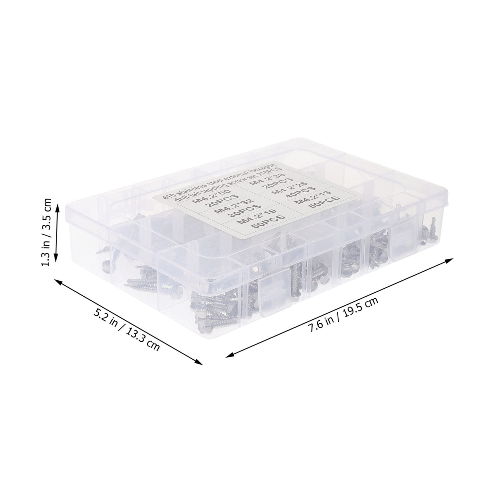 Set Di Viti Autoperforanti in Acciaio Inossidabile 410 Da 2 Mm 210 Pezzi Con Rondella Per Arredamento E Fabbricazione Di Mobili