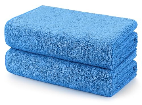 HOMEXCEL Car Drying Towels, 2 Pack Professional Microfiber Towels for Cars, Scratch-Free, Highly Absorbent Drying Towel for Cars, SUVs, RVs, Trucks, and Boats, 31 x 24 inch, Blue