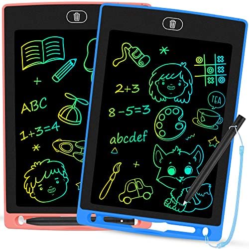 2 Pack LCD Writing Tablet, 8.5 Inch Toddler Colorful Doodle Board, Erasable Electronic Drawing Tablet Scribbler Pads, Educational Kids Toys Gift for Age 2 3 4 5 6 7 8 Years Old Boys Girls