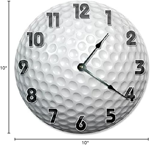 Miniatura 2 de ArogGeld Reloj de bola de golf, reloj de pared grande, reloj decorativo personalizado, silencioso, sin tictac, reloj de pared de madera, funciona