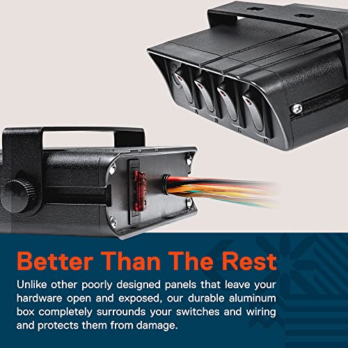 ONLINE LED STORE True Mods 4-Gang 12V Rocker Switch Box 20 Amp Max.] Fios 12 Awg] 12 Volts Dc] Spst