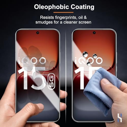 Image of Tempered Glass for IQOO 15 Military Grade 9H Screen Guard, Anti-Scratch, Shatterproof, Edge-to-Edge Full Coverage - Black Border