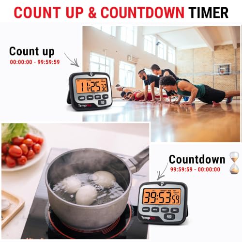 TempPro TM01 2-in-1 Kitchen Timers for Cooking with 12/24H Clock Mode - Image 3