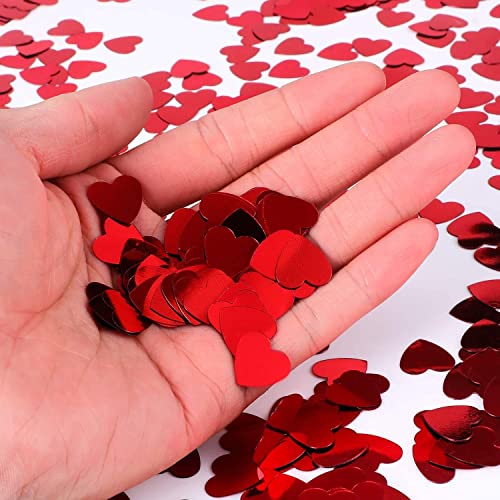 Image of AMFIN (Pack of 10) Red Heart Confetti Balloons for Weddings Anniversary, Engagement, Valentine's Day, Love Party Decorations, Birthday Decoration Balloon - Red