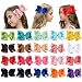 DEEKA 20 PCS Multi-colored 8" Hand-made Grosgrain Ribbon Hair Bow Alligator Clips Hair Accessories for Little Girls