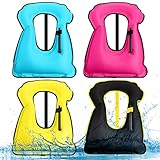Jerify 4 Pcs Inflatable Snorkel Vest Adults, Portable Swim Vest, Adjustable Kayaking Safety Vests for...