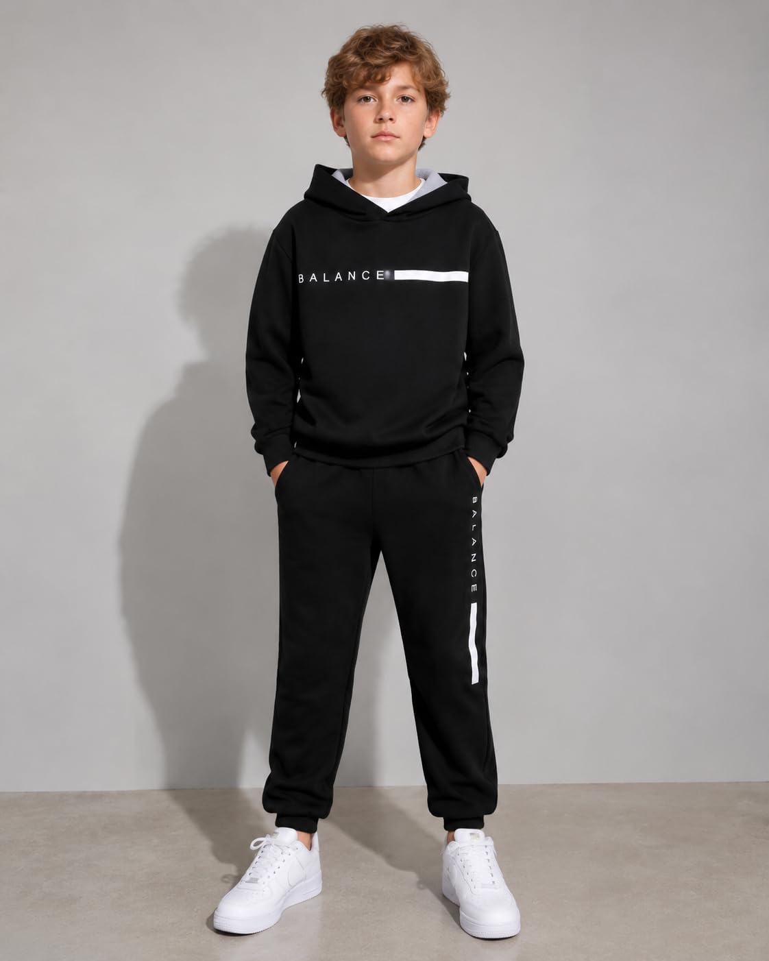 Azmxynol Boys Clothes 2 Piece Outfit Set Hoodie Sweatshirt + Jogger Pants, 6-13 Years image 2