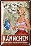 KAFFEE BILD FÜR DIE KÜCHE als hochwertiges Geschenk für Kaffeeliebhaber. Wir sind Enthusiasten und brennen für vintage Metallschilder. Wir verwenden strahlende Farben und besonders starkes Stahlblech. Alle Blech-Schilder besitzen eine Wölbung und werden mit Klarlack veredelt, für besonderen Glanz und lange Haltbarkeit.