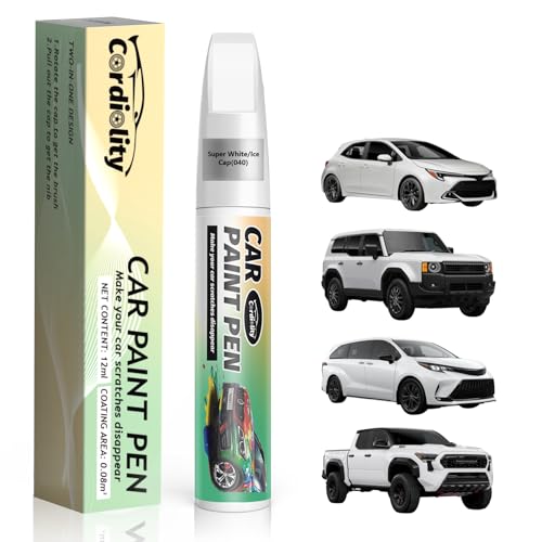 Image of Super White /Ice Cap(040) Touch Up Paint Pen for Toyota,Car Paint Scratch Repair Pen Quick and Easy Fix Auto Paint Scratch
