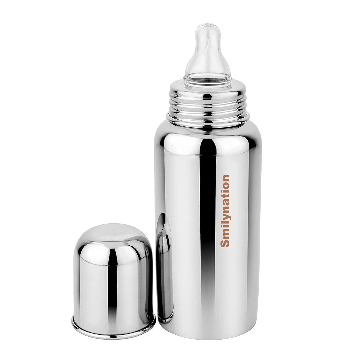 Smilynation Stainless Steel Baby Feeding Bottle, Milk Feeding, Water Feeding (Pack of 1, 250 ml)