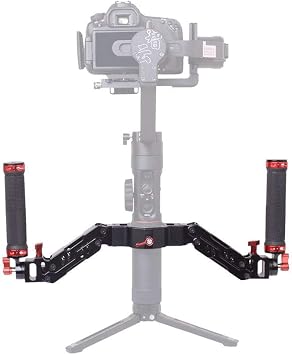DF DIGITALFOTO ARES Z Axis Spring Dual Handle, Flexible Damping Detachable Dual Grip Gimbal Handle, Compatible for ZHIYUN Crane 2 MOZA FEIYU DJI Ronin S/S2/RS3/RS3 Pro 3 Axis Gimbal