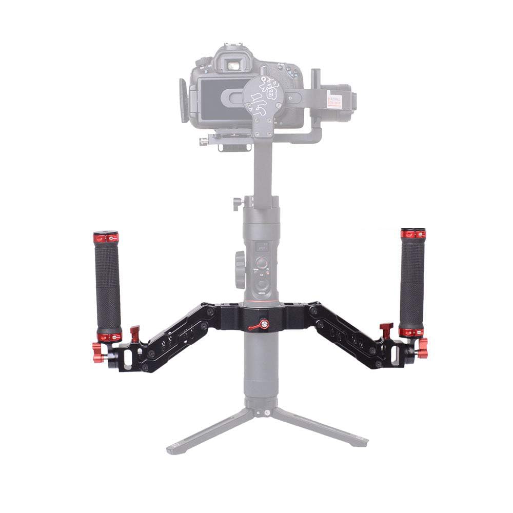 DF DIGITALFOTO ARES Z Axis Spring Dual Handle, elastyczny tłumiący odłączany podwójny uchwyt gimbala, kompatybilny z ZHIYUN Crane 2 MOZA FEIYU DJI Ronin S/S2/RS3/RS3 Pro 3 Axis Gimbal