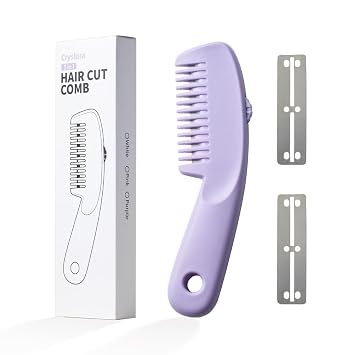 Hair Razor Comb, Hair Thining Trimmer, Homeuse Cutting and Styling Comb Purple