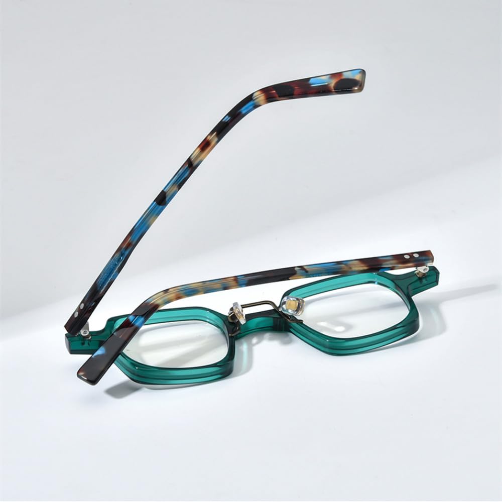 MUTYNE Montura de gafas de acetato para hombre, anteojos cuadrados Retro Vintage, gafas para mujer