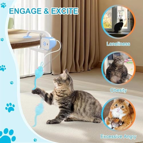 Jouet électrique pour chat suspendu et rétractable automatique Aohcae - 6