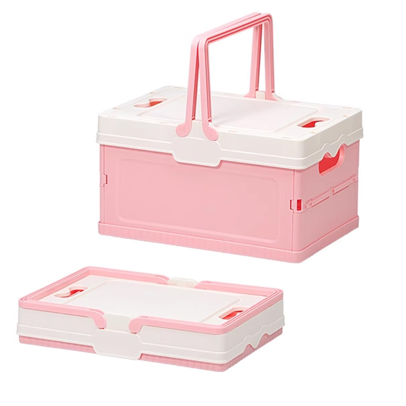 Aufbewahrungsboxen mit Deckel Gartenbox Faltbare Aufbewahrungsbox aus Kunststoff Geeignet for Zuhause Büro Camping Vielseitiger Aufbewahrungsbehälter(Pinks)