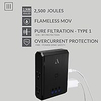 Vista 3 de Austere III Series, Wall Power 4 Outlet Surge Protector, 2500 Joules, EMI/RFI Filtering, Flameless MOV, Overcurrent Protection, SmartFit Outlets, 4