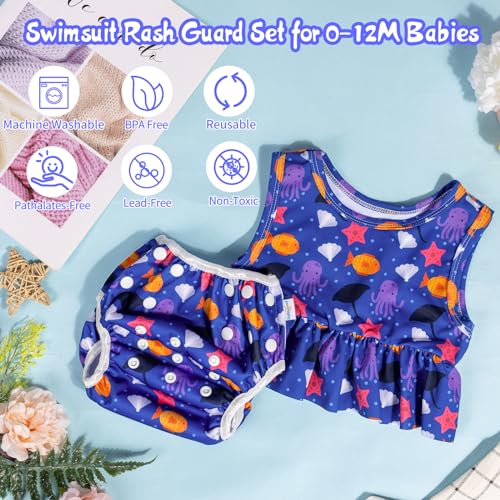 Babygoal 27981000031 Baby Girl Swimsuits With Reusable Swim Diaper 2-Piece, Tankini Bathing Suit Swimwear thumb #4