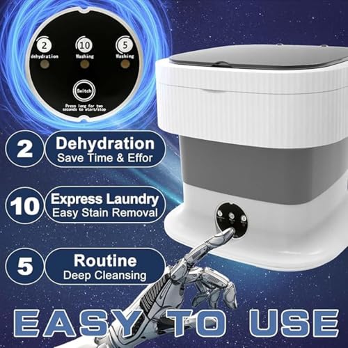 Image of Portable Washing Machine, 16L Mini Washing Machine With Spin Basket,Small Portable Washer Machine Suitable for Underwear Small Clothes, Foldable Design