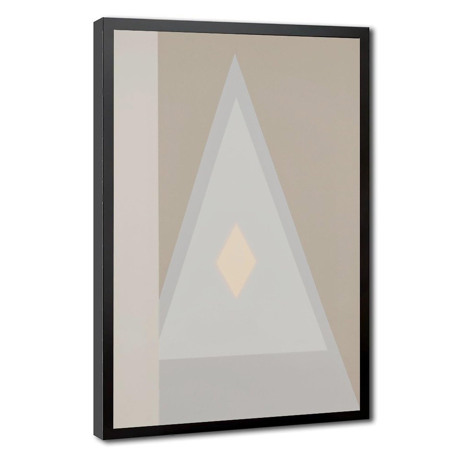 Zguols Beige Abstract And Minimalist Poster 18 Canvas Poster Bedroom Decor Sports Landscape Office Room Decor Gift Black Frame 12" L X 18" W