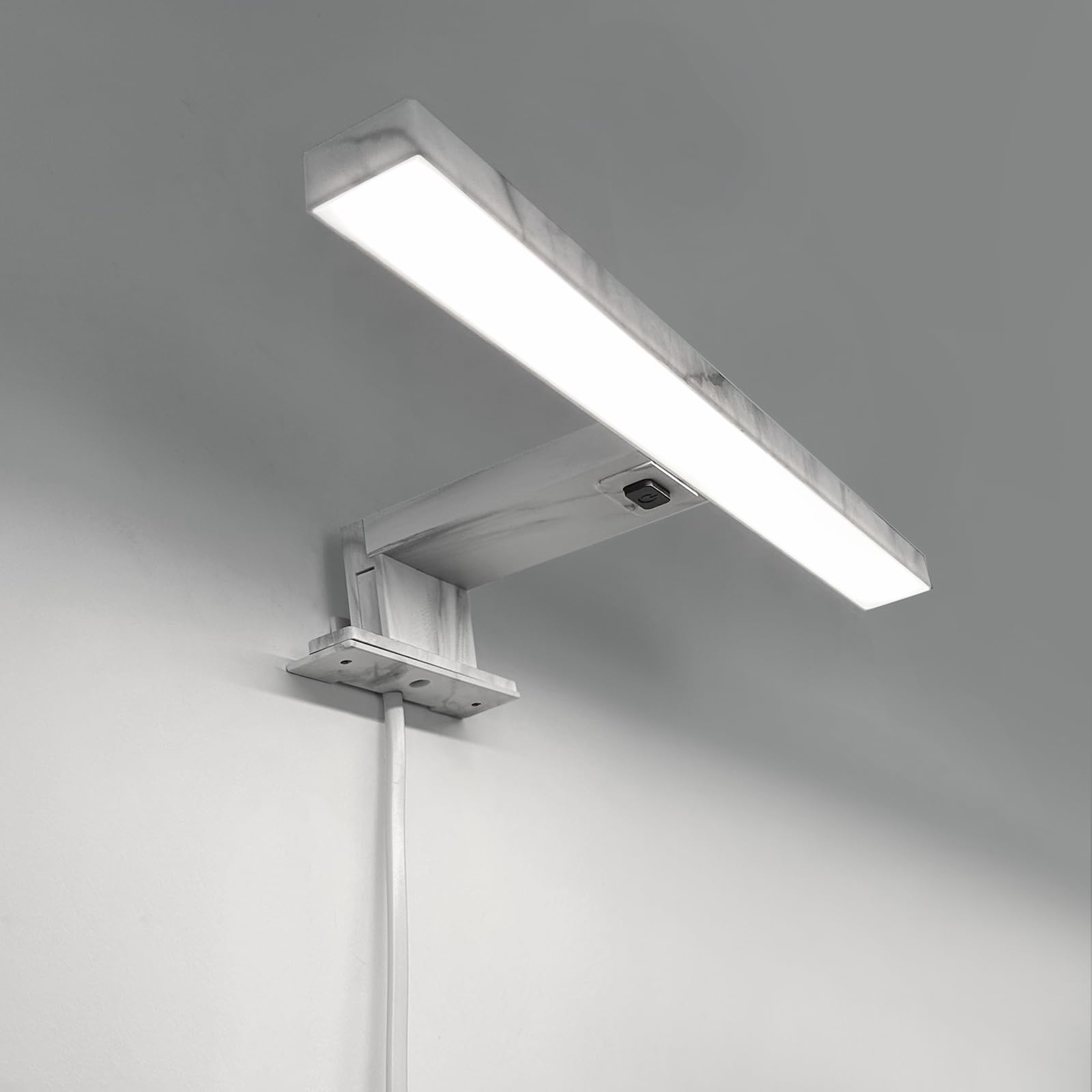 DEELUX LED Luz de Espejo de Baño Con interruptor 30cm 5W 700 Lumens,Luz de Espejo de Baño de Pared 6000K Luz Blanco Frío 3en1 Montaje Lámpara Espejo de Baño 230V Impermeable IP44