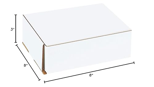 Miniatura 7 de Aviditi Cajas de correo de cartón corrugado blanco, 8 x 8 x 3 pulgadas, paquete de 50, a prueba de aplastamiento, para envío, envío y almacenamiento