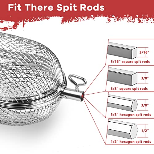 64000 Rotisserie Basket Grill Accessory, Stainless Steel, Capacity Up To 4.5 Lbs, Universal Fits For Most Spit Rods Of Grills Rotisserie #TOP3
