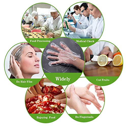 Zehhe Disposable Plastic Gloves, Multipurpose Cleaning Plastic Hand Gloves for Kitchen Cooking Cleaning Safety Food Handling Large - Thumbnail 4