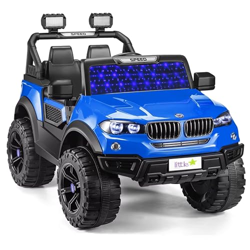 Image of Little Rides Battery Operated Jeep for Kids, Ride on Toy Car with Light & Music | Electric Jeep 12v Battery Car | Baby Big Car for Kids to Drive 2 to 8 Years Boys Girls (Blue)