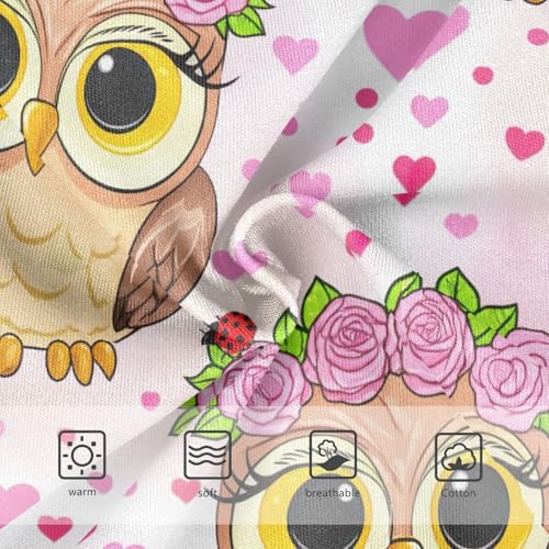Joisal Funny Toddler Underwear Floral 2t Cotton Little Girl Panties Cute Cartoon Owl Pink Briefs Girls Undies3