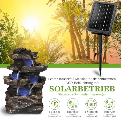 Gartenbrunnen Solar Für Outdoor Mit Beleuchtung LE Produktbild-Vorschau 5