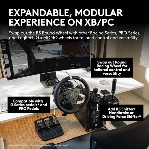 RS50 Racing Wheel, Hub, and Base for Xbox/PC: 8 Nm Direct Drive, 11 inch Wheel, 13 Buttons, Adjustable Paddle Shifters, TRUEFORCE Force Feedback Integration with Major Titles - Black by Logitech G - Image 5