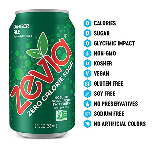 Zevia Zero Calorie Soda, Rainbow Variety Pack, 12 Ounce Cans (Pack of 24)